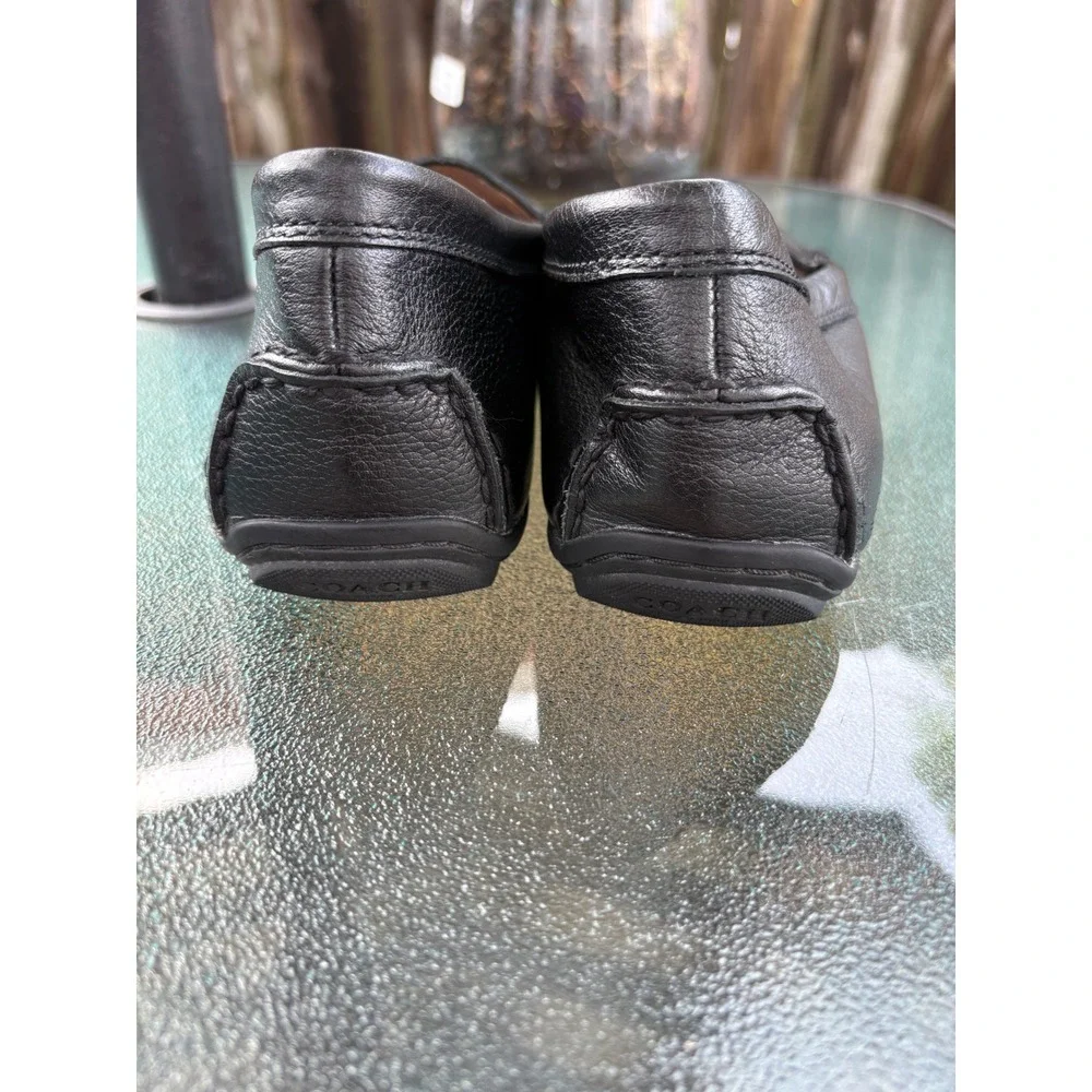 Coach Mary Lock Up Black‎ Pebbled Leather Loafers Driving Mocs A00925 Womens 7.5